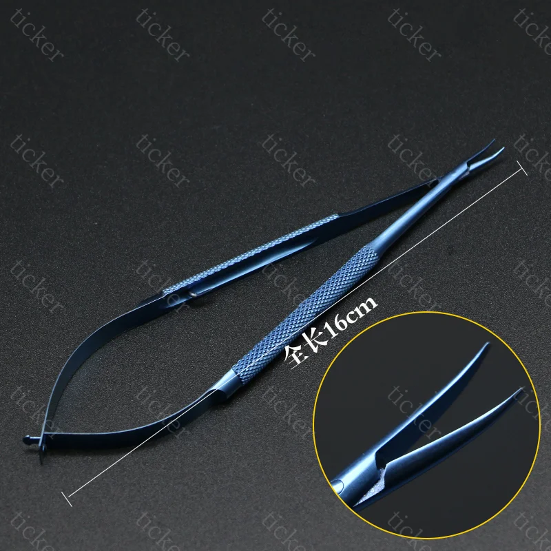 Castroviejo Needle Holders with lock Straight Curved Tip tweezer Clip forceps Titanium eyelid tools