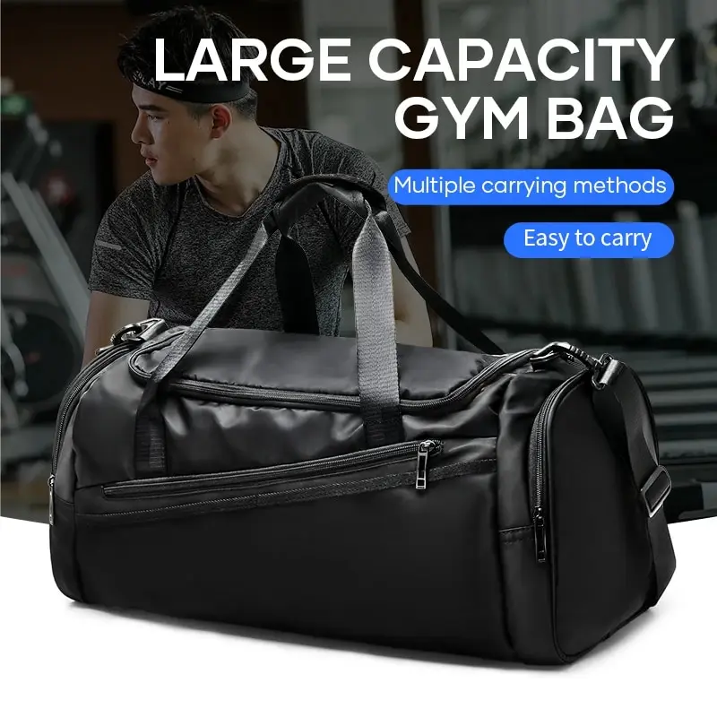 Likros Sports Gym Bag Travel Duffel Bag with Shoes Compartment for Men Women 40L Lightweight Foldable Duffel Bag Workout Bag