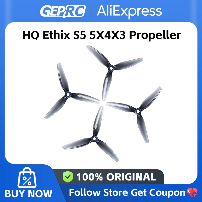 2/4/8 أزواج HQ Ethix S5 Prop 5X4X3 5040 5 بوصة 3-Blade المروحة CW & CCW لـ POPO RC FPV Racing Drone قطع غيار Geprc Mark5