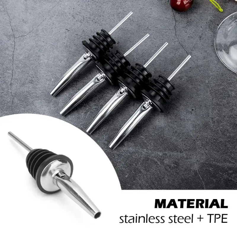 1-10pc Stainless Steel Wine Stopper Bottle Pourer Nozzle Olive Oil Wine Dispenser Mouth Levert For Whisky Cocktail Bar Accessory