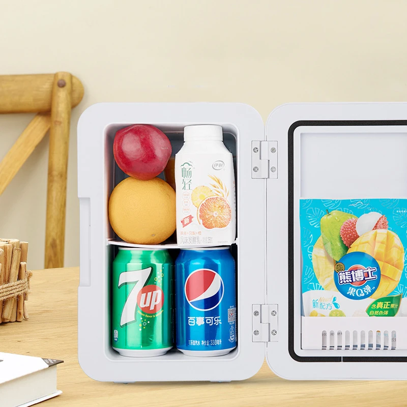 New 8-liter Both Hot And Cold Vertical Portable Mini Beauty Car Home Dual-purpose Dual-layer Storage Car Refrigerator