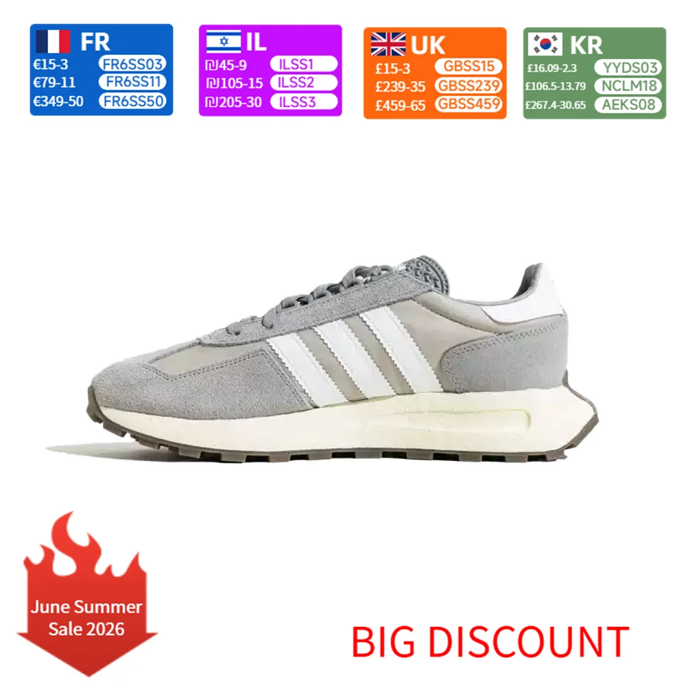 adidas Originals Retropy E5 Comfort Fabric Low-Top Running Shoes Unisex Grey JQ4099