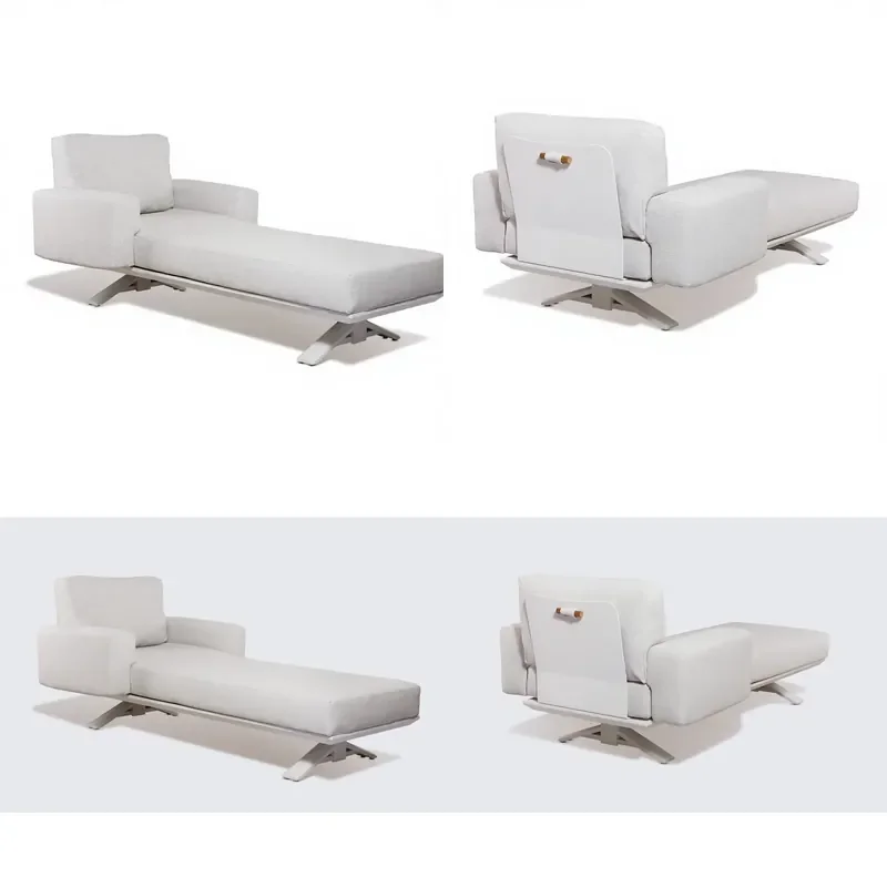 for Simple Outdoor Beach Chair Recliner with Solid Backrest Fabric Interior Metal Frame Tapered Comfortable Design for Hard