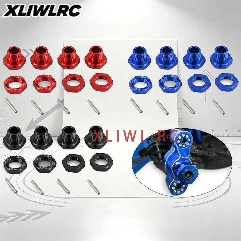 4pcs 17mm Aluminum Wheel Hex with Nut for ARRMA 1/8 Typhon 6S BLX 1/7 Infraction Limitless Mojave 6S BLX RC Car Upgrade Parts
