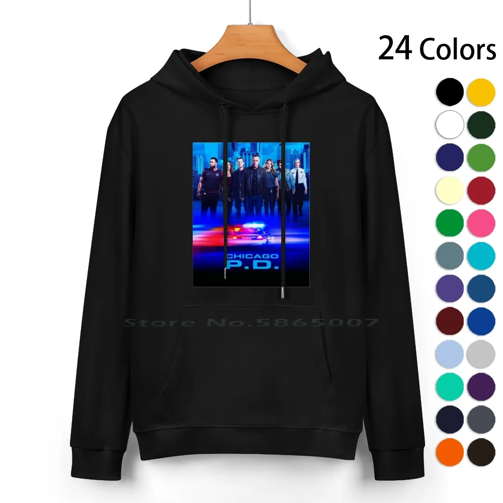 Chicago Pd Pure Cotton Hoodie Sweater 24 Colors 100% Cotton Hooded Sweatshirt For Women Men Unisex Gifts Heat Transfer Printing