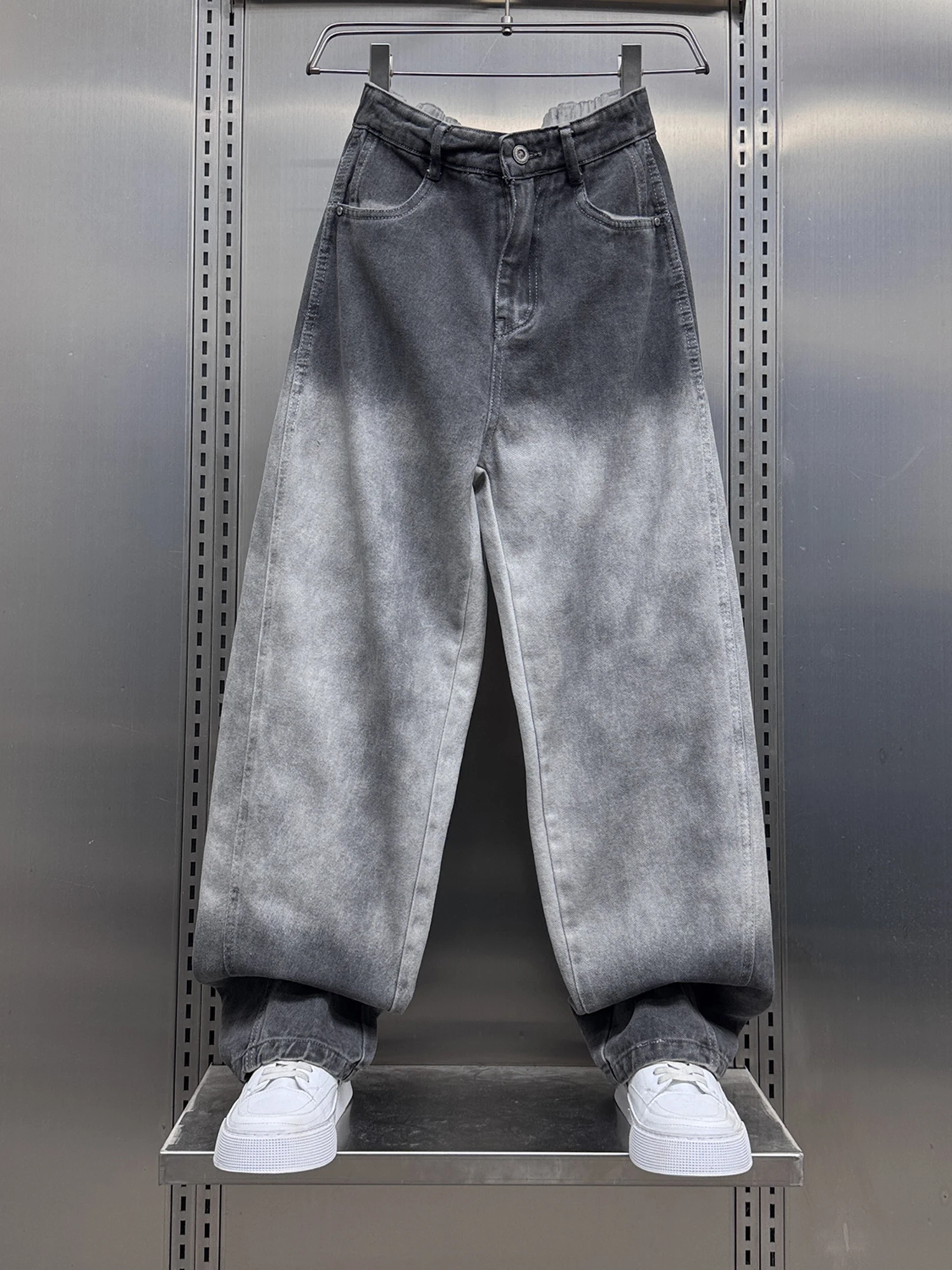 

American Sle Trendy Brand Men's Jeans Spring ape 2026 New Loose adient Wa Versatile Long Pants Casual Straight Leg