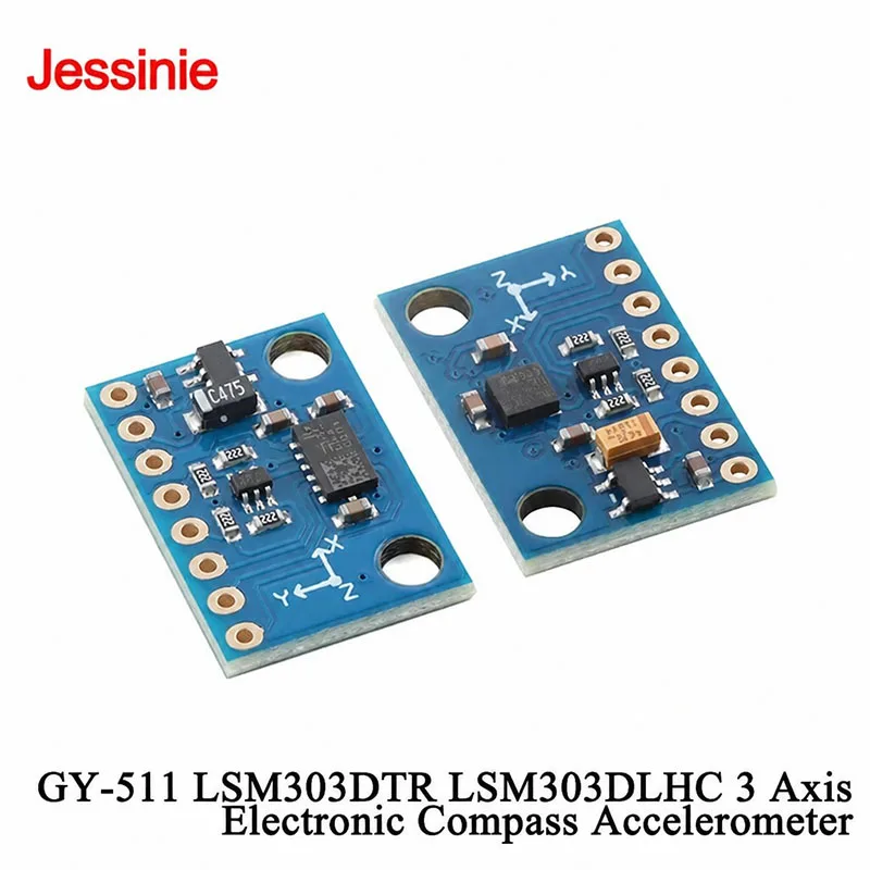 10pcs/1pc GY-511 LSM303DTR LSM303DLHC 3 Axis Electronic Compass Acceleration Sensor Module IIC 12 Bit AD Converter 16 Bit Data