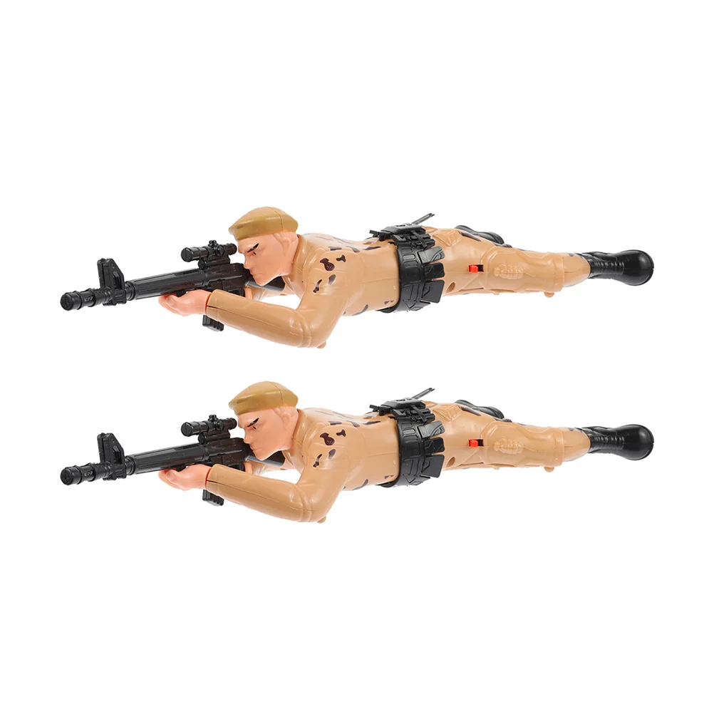 

2pcs Crawling Soldier Electric Plastic Soldiers For Kids Boys Interactive Crawling Baby Plaything Early Development Motor Skills