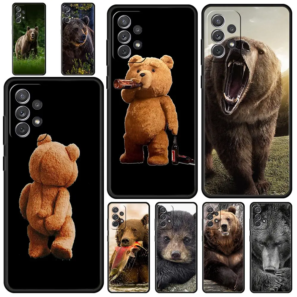 Funny Just Relax Brown Bear Phone Case for Samsung Galaxy A51 A71 A21S A12 A11 A31 A52 A41 A32 A23 A33 A53 A73 A03S A13 5G Cover