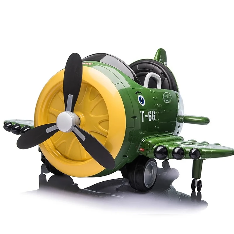 

Electric plane Children's four-wheeled toy car Boys and girls with remote control Infants and toddlers can sit in strollers
