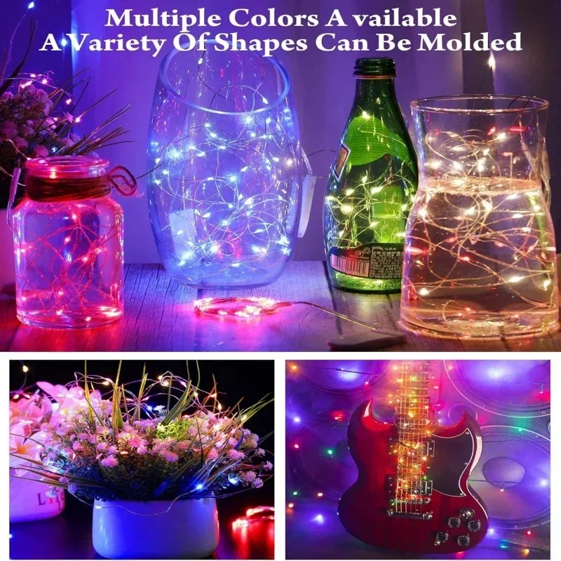 Led Copper Wire Fairy Lights String Button Battery Light DIY Waterproof Garland Christmas Wedding Decoration String Lights