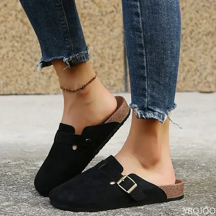 Classic Couple Slippers Woman Man Cork Birken Sandals Luxury Brand Design Buckle Strap Flat Footbed Loafer Mules