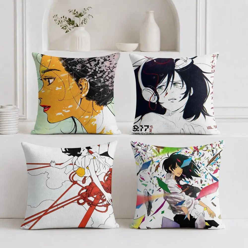 S-Shindaita F-Fever Cushion Cover Plush Fabric Soft Double-Sided Printed Sofa Warm Winter Home Gift Pillow Cover