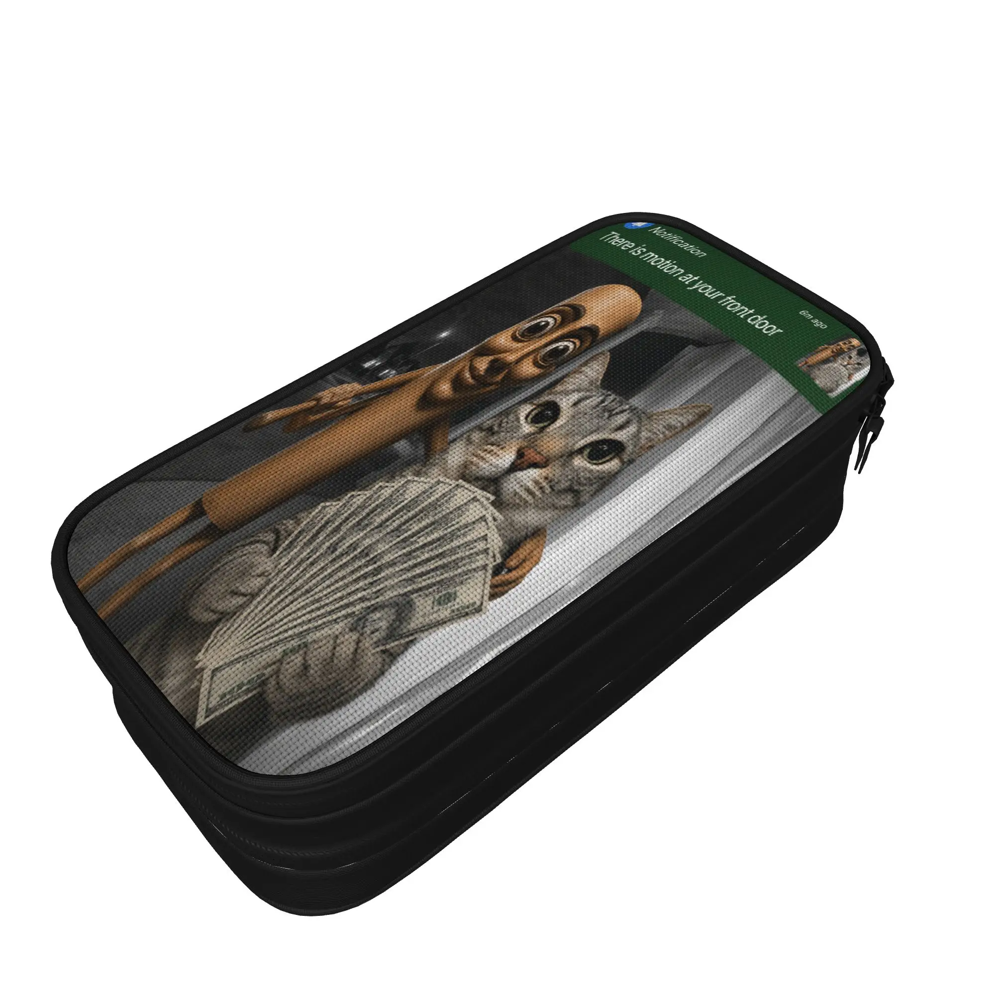 There is Motion at Your Front Door Tung Tung Tung Sahur Cat Pencil Case Girl Fashion Pencil Pouch Back To School Pencil Cases