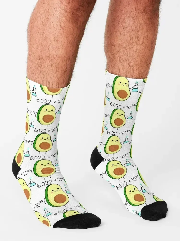 Avogadro's Number Pun. Cute Avocado Chemist Socks funny gift shoes Climbing with print Man Socks Women's
