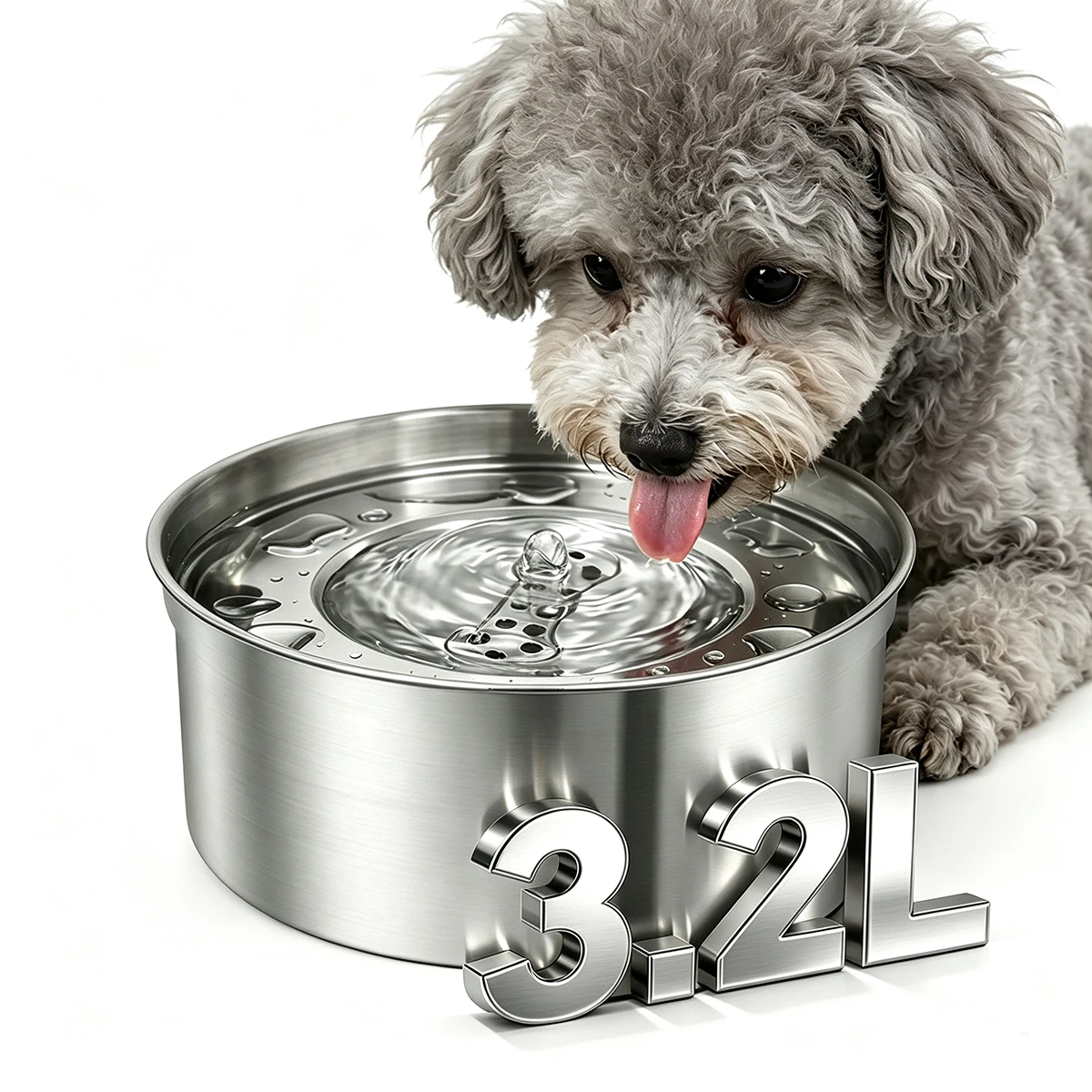 Edelstahl-Hundenapf, Rutschfester Trinknapf für Haustiere, Langsamtrinknapf, Schwimmnapf, Tragbarer Reisenapf für Hunde und Katzen – Detail 1