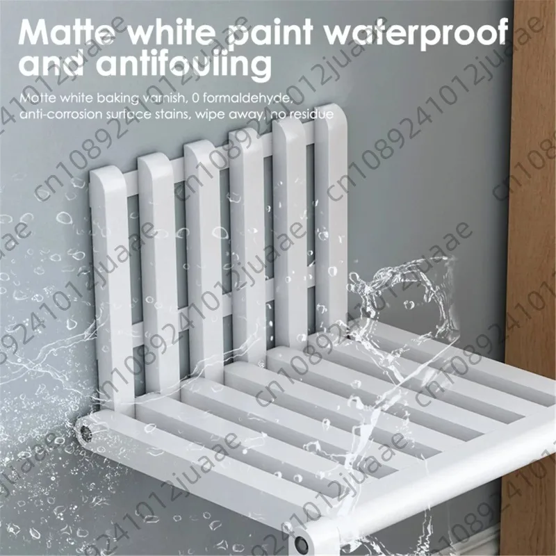 Wall Mounted Folding Chair Solid Wood Porch Chair Door Shoe Cabinets Space Saving Chairs Folding Bathroom Balcony Living Stool