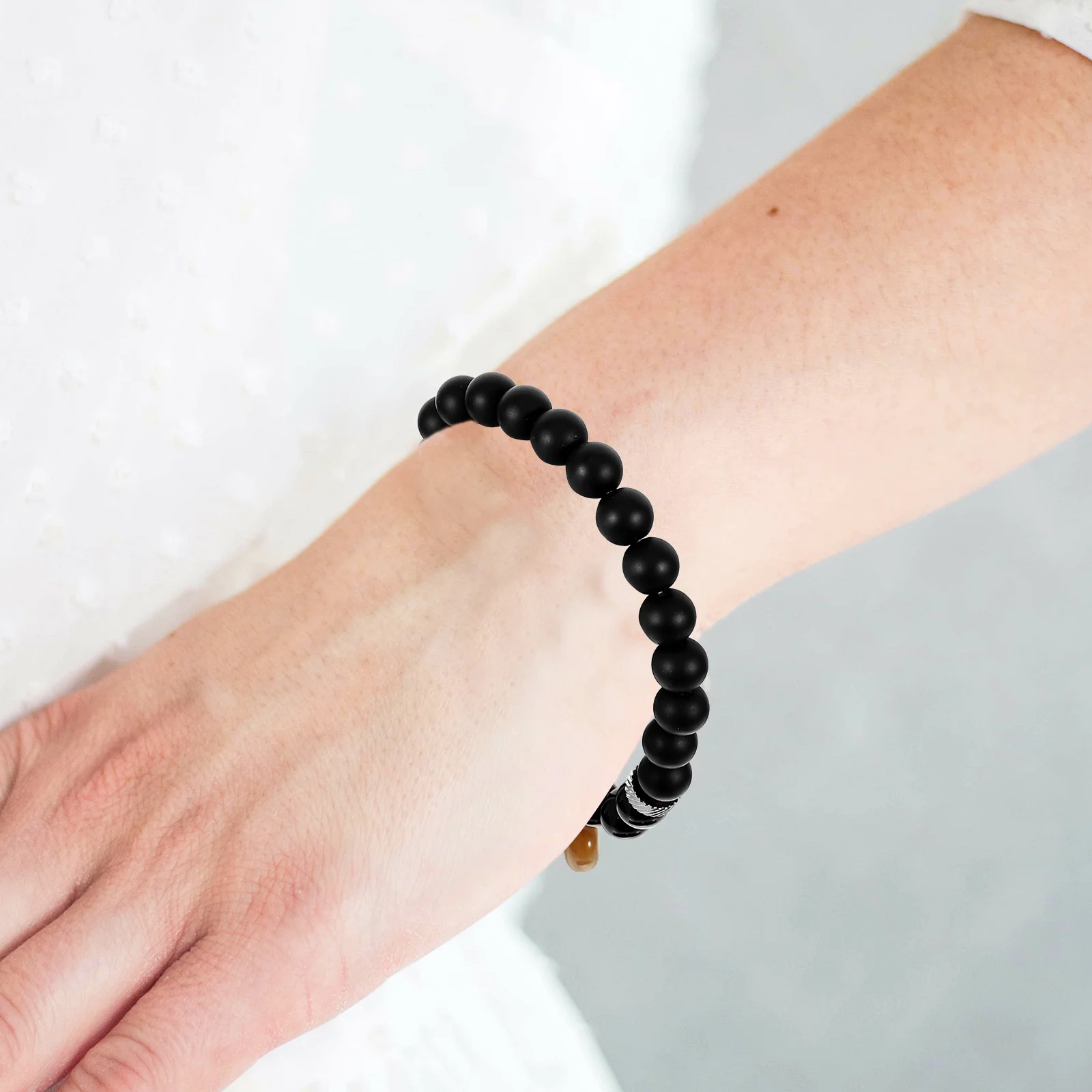 

2 Pcs Love Heart Bracelets Set Natural Stone Bead Wrist Beaded Men Women Romantic Gift Party Wedding Birthday