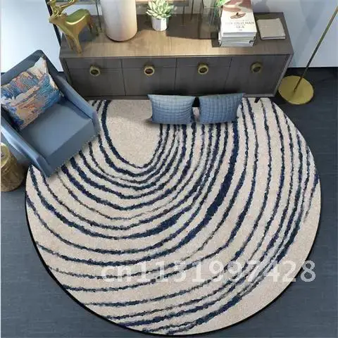 

Area Rug Home Decor Simple Gray Irregular Curved Line Pattern Round Carpets For Living Room Carpet Kids Room Computer Chair Rugs