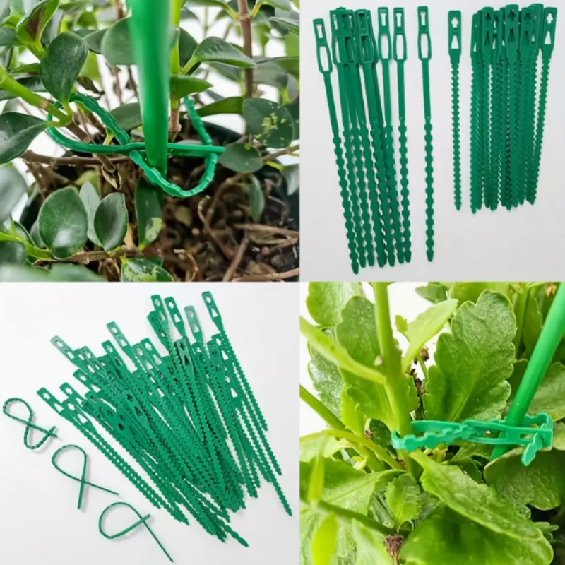 25/50/100Pcs Reusable Garden Cable Ties Adjustable Plastic Cable Ties Tools Plant Support Shrubs Fastener Tree Locking Nylon