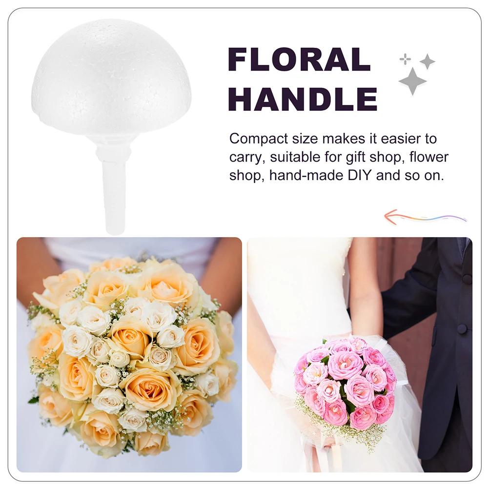 

3 set 3 Sets Foam Flower Holder Half Balls Wedding Bouquet Handles Floral Arrangement DIY Floral Handle Artificial Flowers