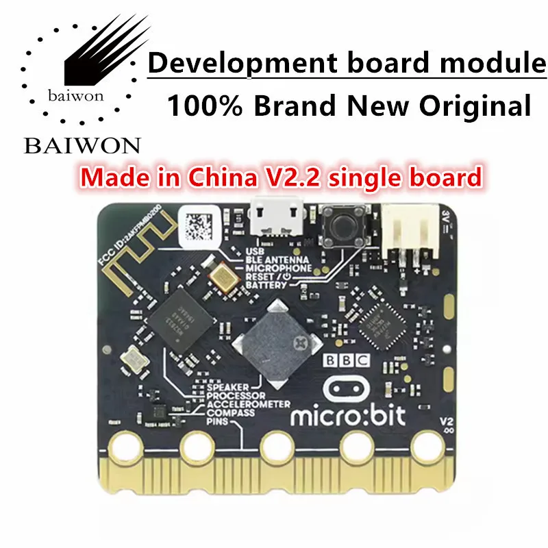 بي بي سي مايكرو: بت V2، معالج ترقية microrobit V2، مكبر صوت مدمج وميكروفون، شعار حساس باللمس