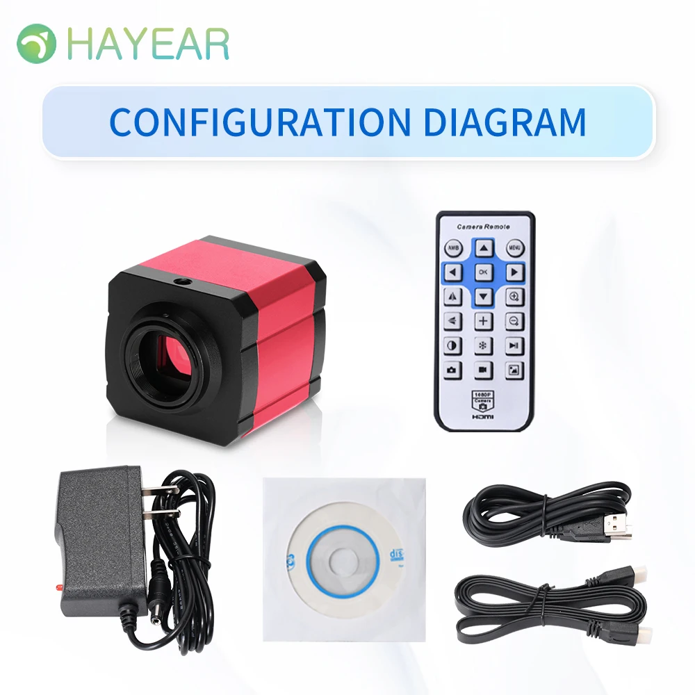 رائجة البيع 14MP HDMI 1080P HD Usb HDMI الرقمية مجهر صناعي كاميرا مجموعة TF بطاقة مسجل فيديو لإصلاح الهاتف المحمول PCB