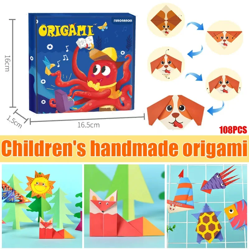 Kit de origami 27 designs folhas origami papel artesanato guiando livro diy arte artesanato projetos aprendizagem precoce brinquedos educativos presentes