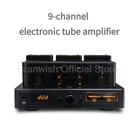2x200W 튜브 앰프 5.0 블루투스 앰프 프리 스테이지 사운드 앰프 OPT COAX MIC 오디오 홈 시어터 4/8Ω 스피커 서브우퍼용