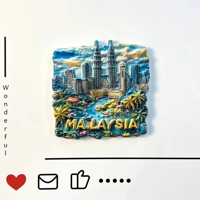 كوالالمبور، ماليزيا، أبراج مزدوجة، مجموعة ديكور، هدايا تذكارية مميزة، هدية ملصق ثلاجة مغناطيسي