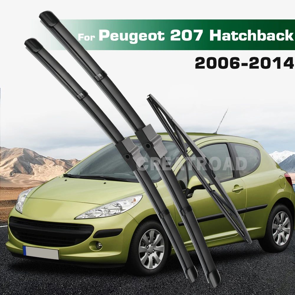 

GREATROAD стеклоочиститель с левым и правым рулем, комплект передних и задних щеток стеклоочистителя для Peugeot 207 Hatchback 2006-2014, лобовое стекло, окно