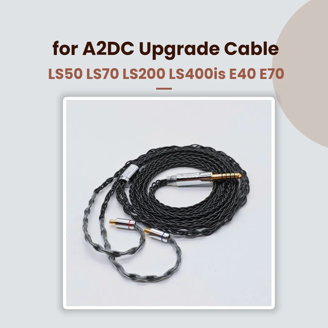 

A2DC Earphone Cables Upgrade Cable with 8-Core OCC Wire, 3.5mm with Mic for LS50, LS70, LS200, LS400is, E40, E70, and 4.4mm