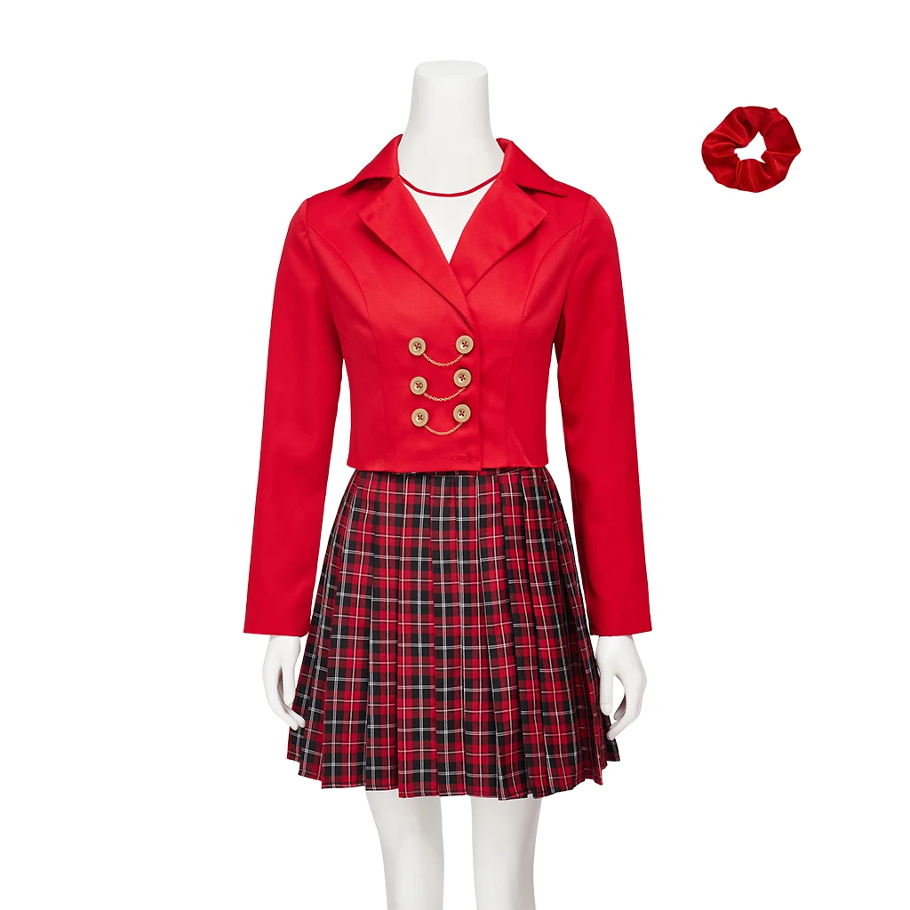 Musical the Heathers 3 Cosplay Madelaine Petsch Cosplay Jaqueta Vermelha Feminina Saia Halloween Carnaval Roupas de Desempenho de Palco