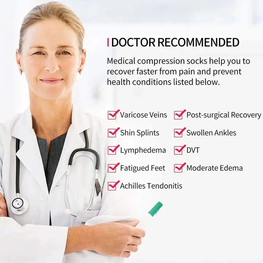 

Новые дышащие носки до икры с компрессионными рукавами и открытым носком, 20-30 мм рт. ст., 2-уровневые эластичные носки под давлением, варикозное расширение вен