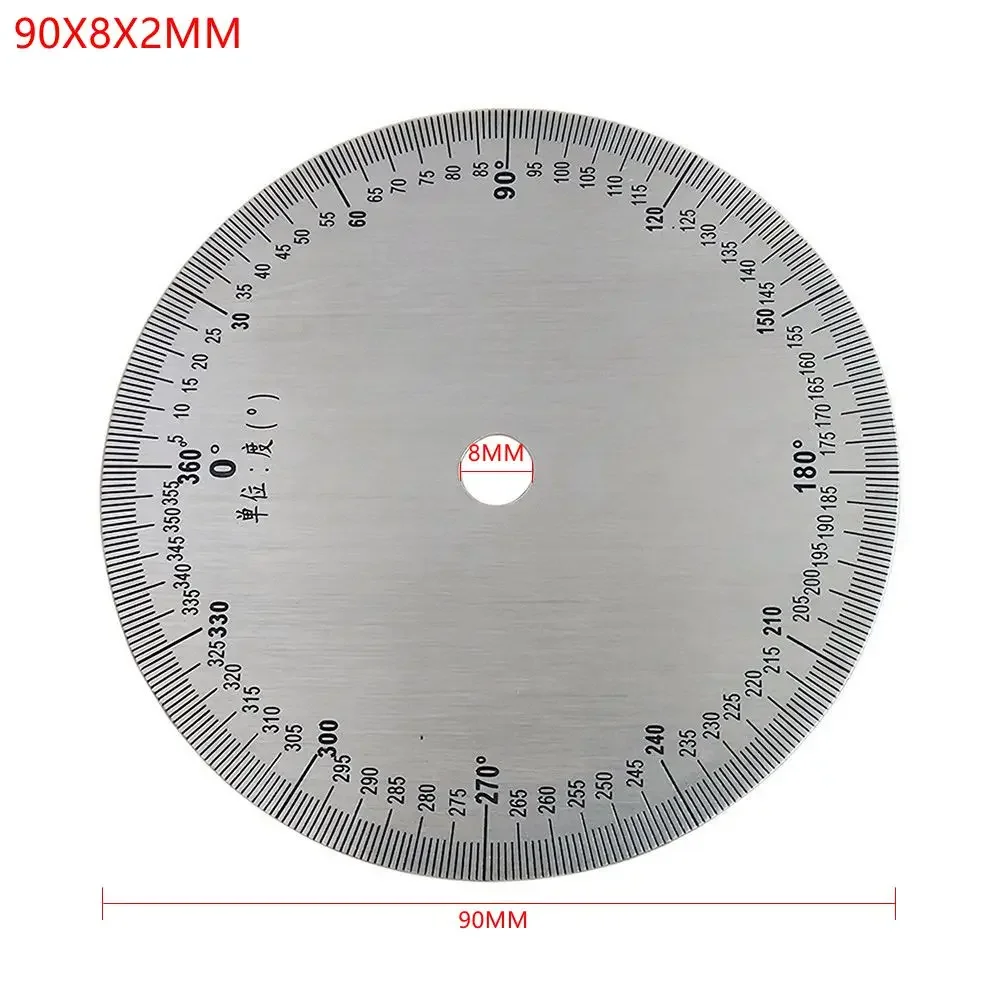 1 Piece Dial Stainless Steel Angle Dial 360 Protractor Degree Round Accessories 90MM 100MM 120MM 160MM 220MM