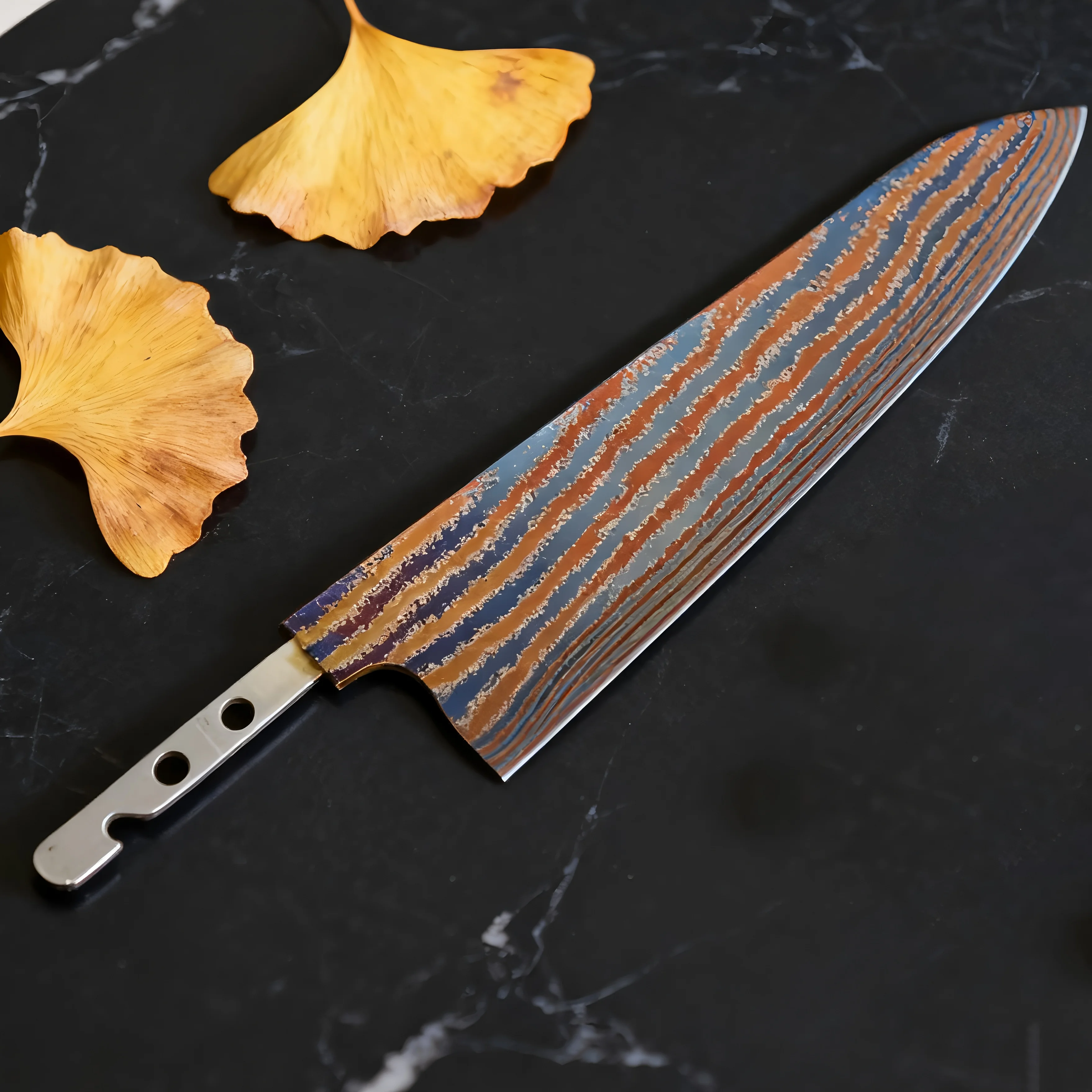 

Chef Knife Blank Blade DIY Titanium Damascus Timascus Blank Blade Making Tools Cooking Tool Utility Knife Kitchen Stuff