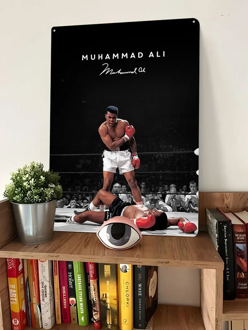 محمد علي الملاكم أوستر الملاكمة علامات معدنية جدار الفن جدارية مخصصة القصدير لوحات ل جدار الفن الديكور غرفة الألعاب الديكور المنزل
