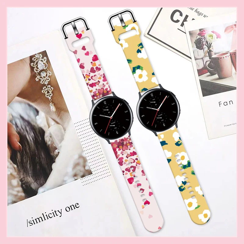 20mm Fashion Printed Strap for Samsung Galaxy Watch 6/5/4 40mm 44mm Replaceable Bracelet 22mm for Amazfit Balance 5pro Watchband