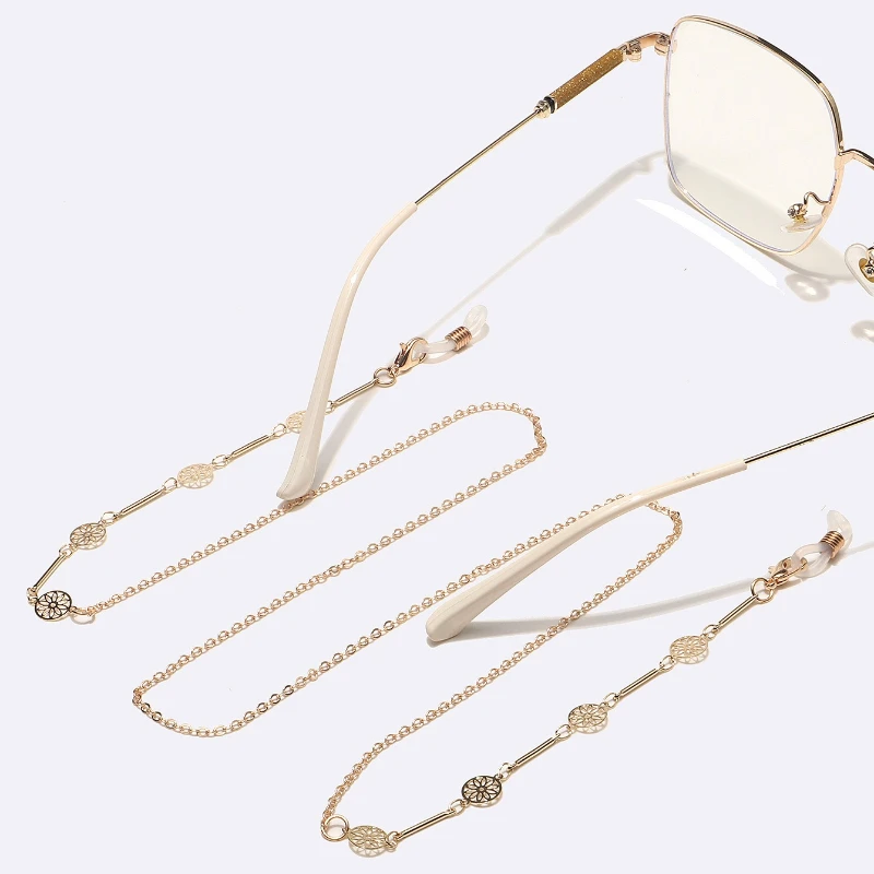

Fashion Hollowed Circle Sun Glasses Eyeglasses Chain Women Outside Casual Sunglasses Accessory Necklace Gift Mask Hanging Rope