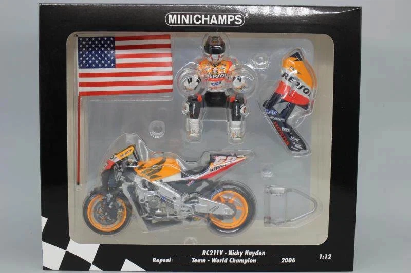 

Миниатюрная модель мотоцикла Minichamps 1:12 RC211V Nicky Hayden 2006, лимитированная серия, из металлического сплава, статическая, коллекционная, подарок