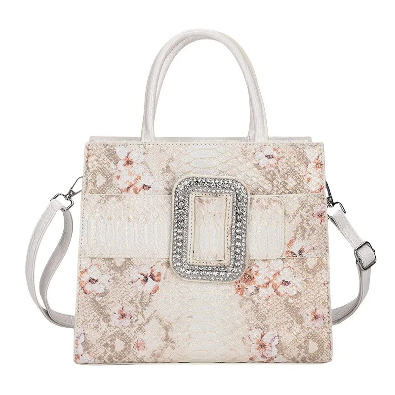 حقيبة مربعة منقوشة على شكل بيثون لعام 2025، محفظة بمقبض علوي للنساء، حقيبة كتف غريبة، حقيبة كروس لوكس، عتيقة