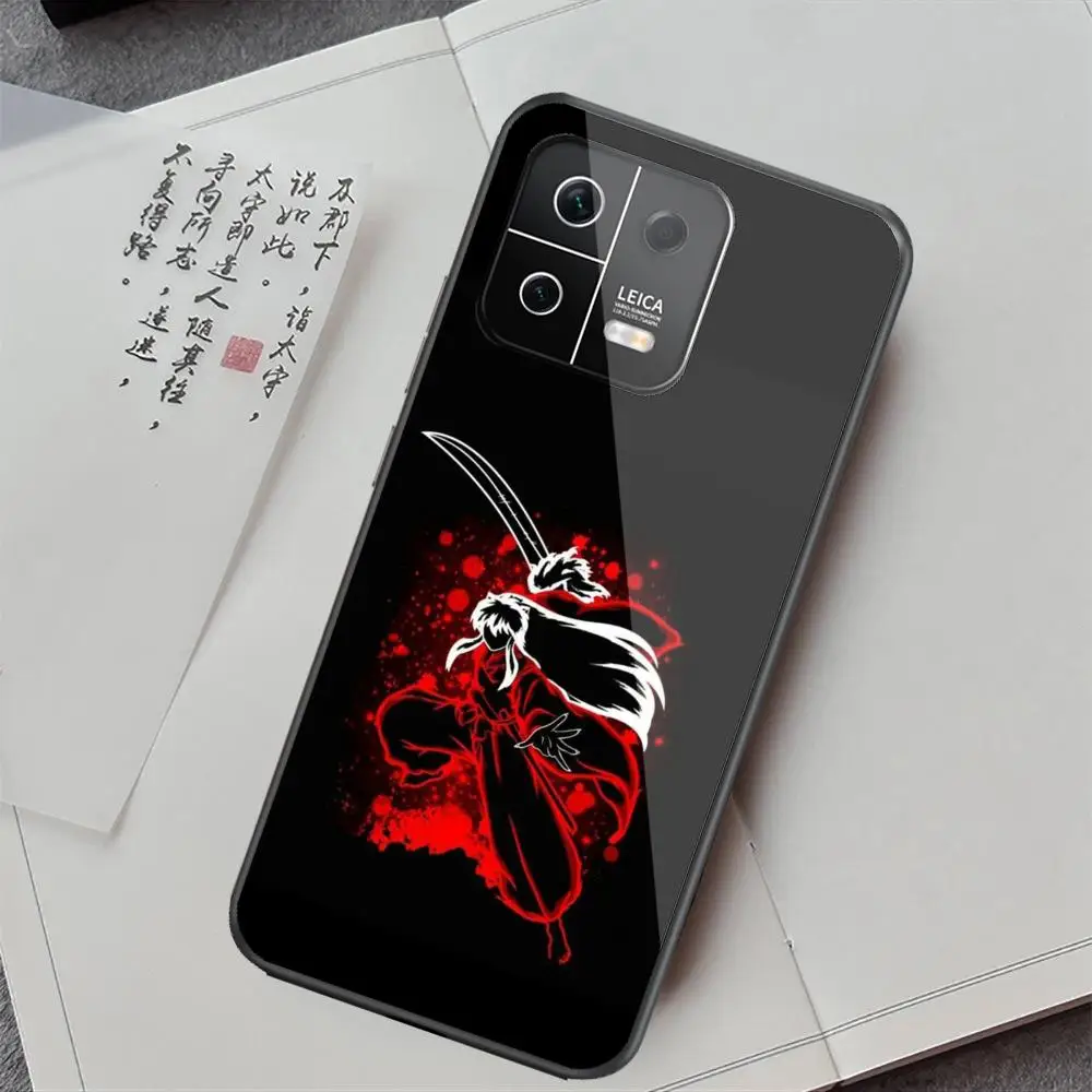 InuYasha Phone Case For Xiaomi 14 Ultra 14 13T 13Pro 13 12T 12 11T 11i 11 Black Glass case