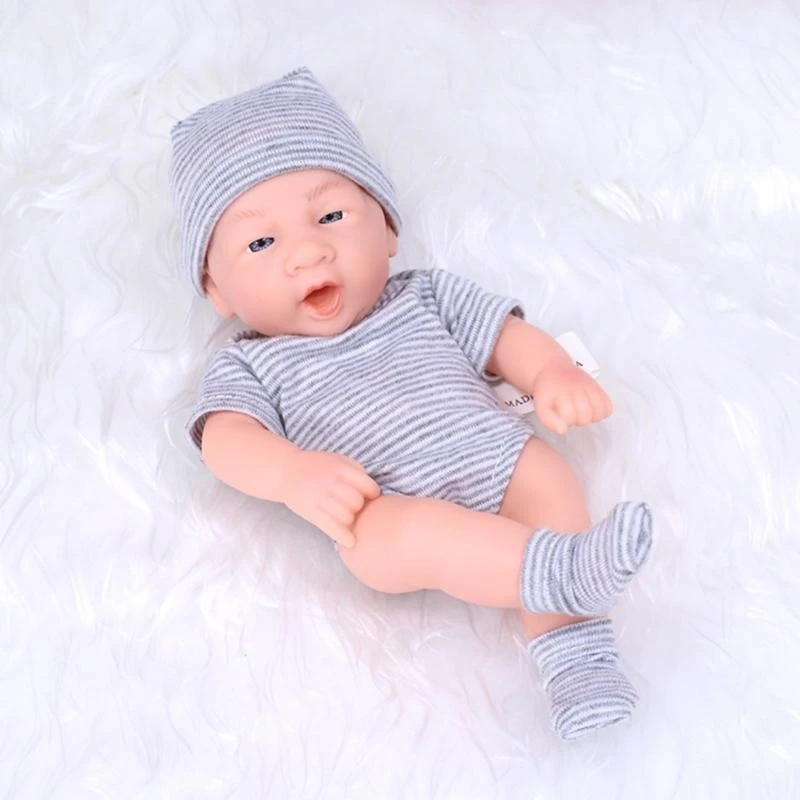 Reborns Simulation Baby Spielzeug Reborns Pullover Vinyl Kinder Kleid Mädchen 15UB