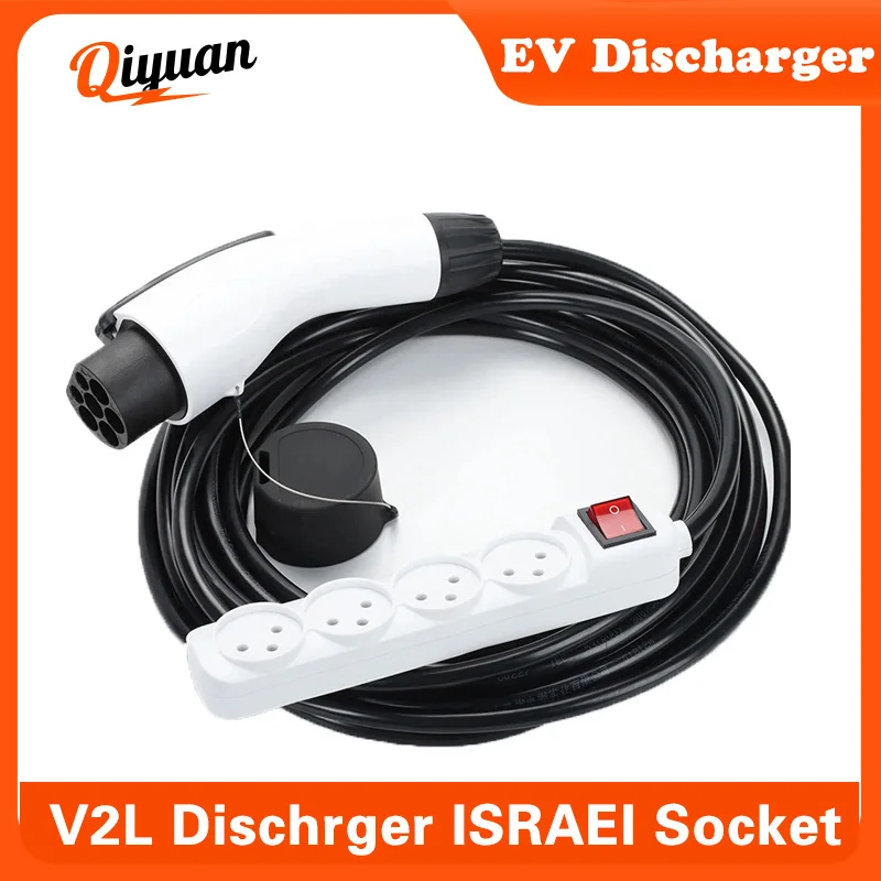 16A EVSE GBT Type2 Plug lsrael Socket V2L Discharger For IEC62196 GBT Car EV Cable Support BYD Kia Hyundai Discharge V2L Vehicle