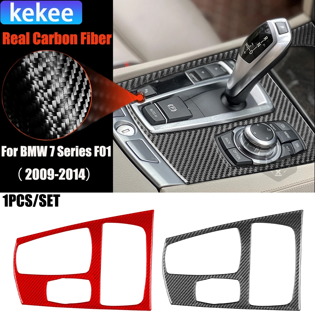 

Carbon Fiber Car Accessories Gear Shift Panel Interior Trim Cover Soft Sticker For BMW 7 Series F01 730li 740li 750li 2009-2014
