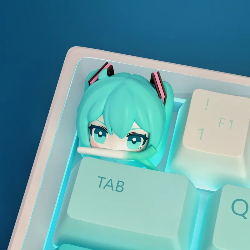 Hatsune Miku Anime Peripheral Keycaps Fufuvocaloid Series Cartoon Resin Personalized Three-Dimensional Keycap Model Toy Gifts