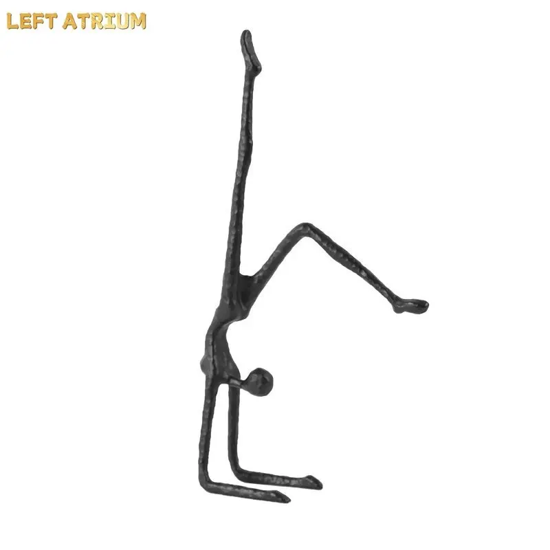 Inverted Gymnast Character Abstract Crafts Statue Modern Home Decor Yoga Figures Metal Sculpture Desk Decoration Ornaments