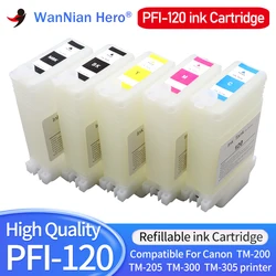 PFI-120 PFI120 Refillable Ink Cartridge With Permanent Chips For Canon TM-200 TM200 TM-205 TM-300 TM-305 TM300 Printer 130ML