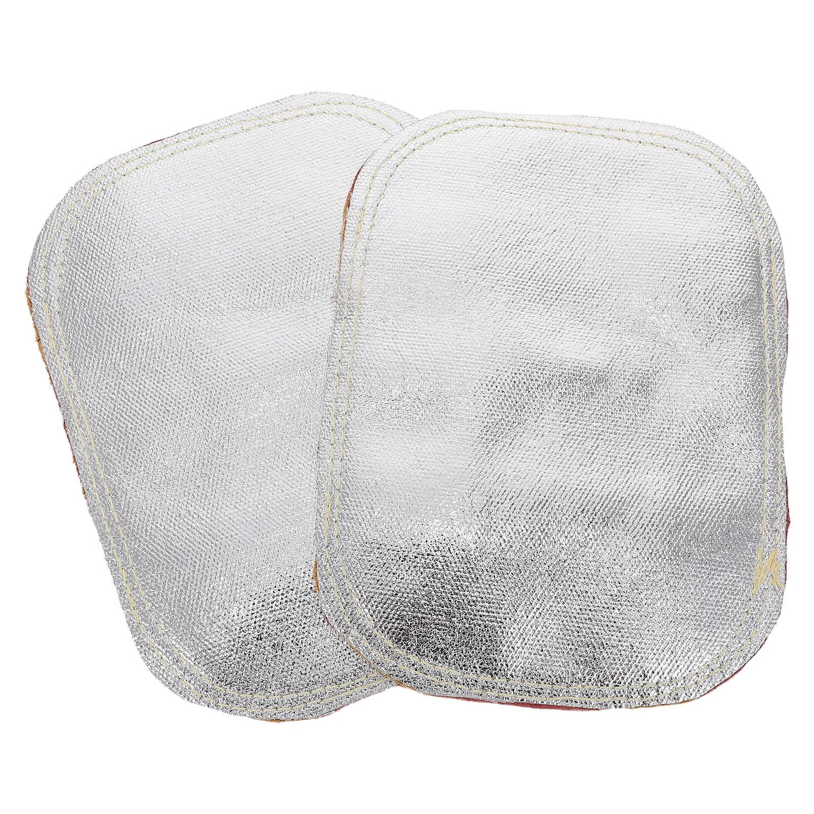 1Pair Cowhide Aluminized Welding Hand Protector Fireproof High Temperature Resistant Hand Pad for Metal Cutting Smelting Boiler