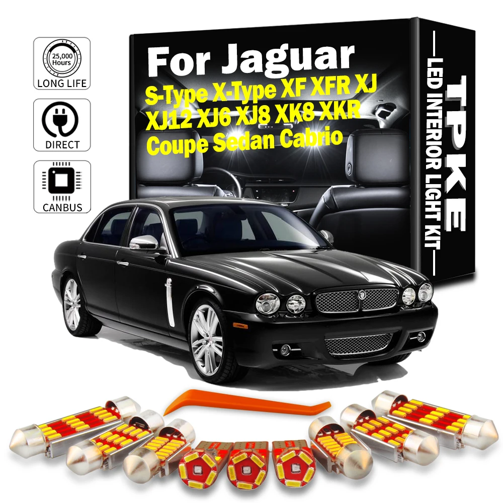 TPKE Canbus dla Jaguar F-Type S-Type X-Type XF XFR XJ XJ12 XJ6 XJ8 XK8 XKR Coupe Sedan Cabrio Zestaw oświetlenia LED do wnętrza pojazdu